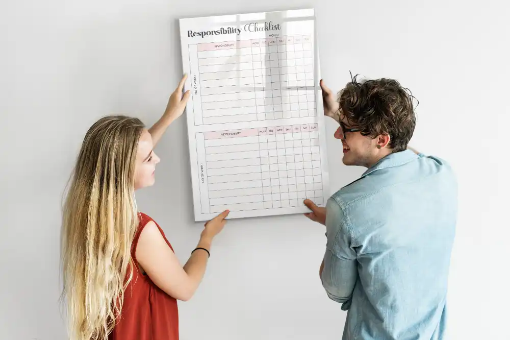 Tableau blanc magnétique effaçable à sec pour liste de tâches