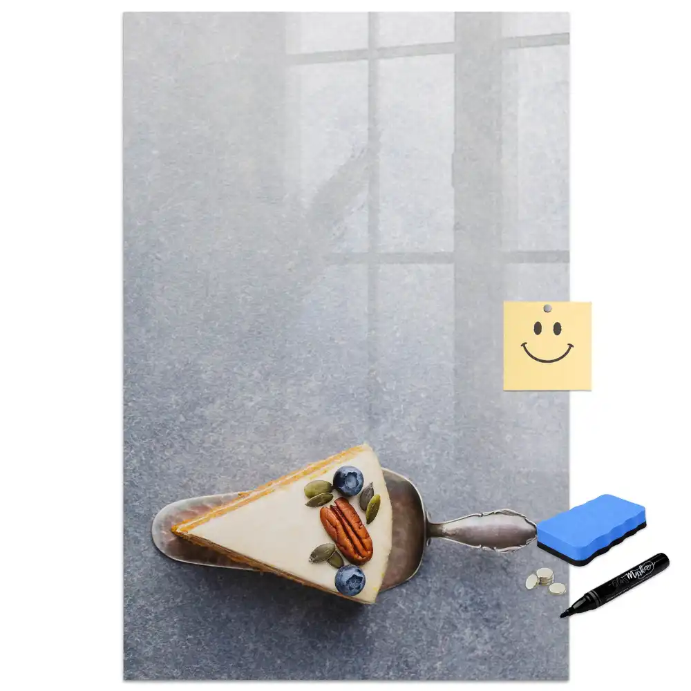 Tableau magnétique en forme de part de gâteau pour écriture