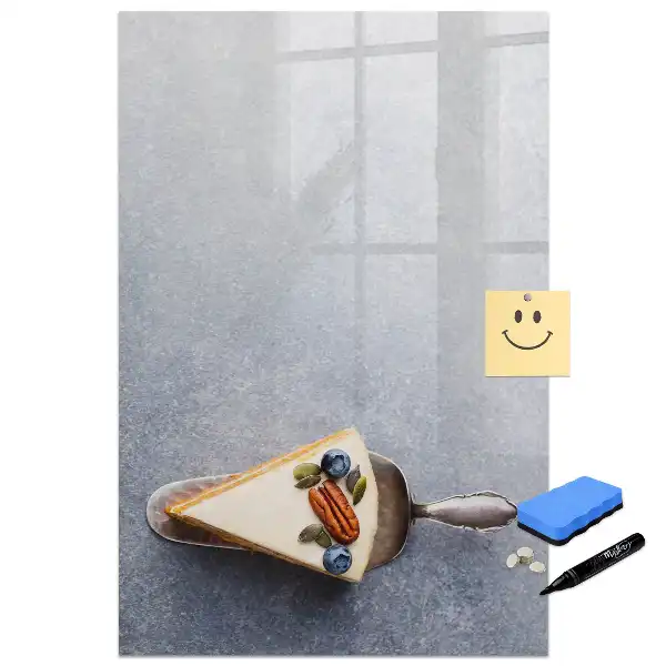 Tableau magnétique en forme de part de gâteau pour écriture