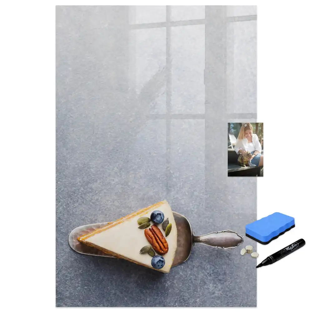Tableau magnétique en forme de part de gâteau pour écriture