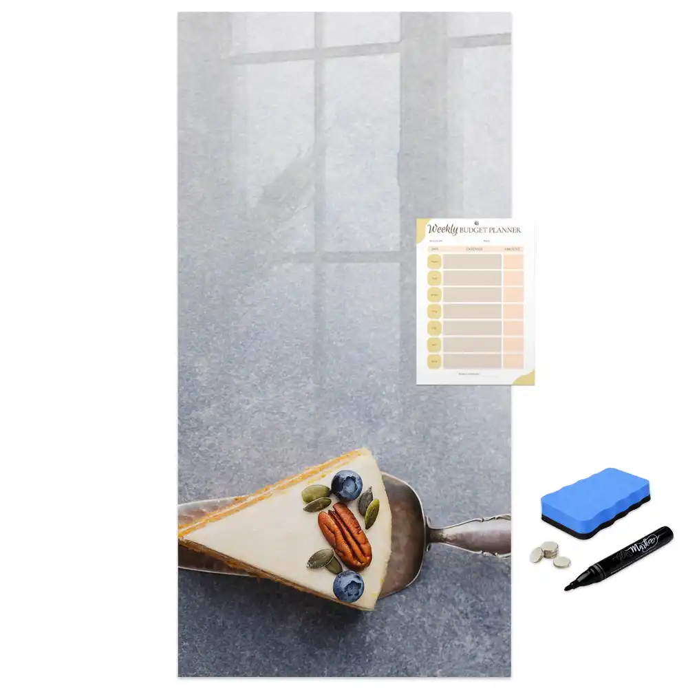 Tableau magnétique en forme de part de gâteau pour écriture