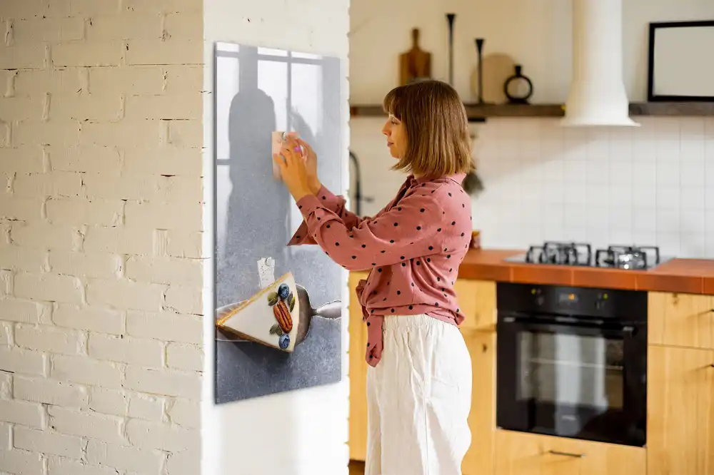 Tableau magnétique en forme de part de gâteau pour écriture