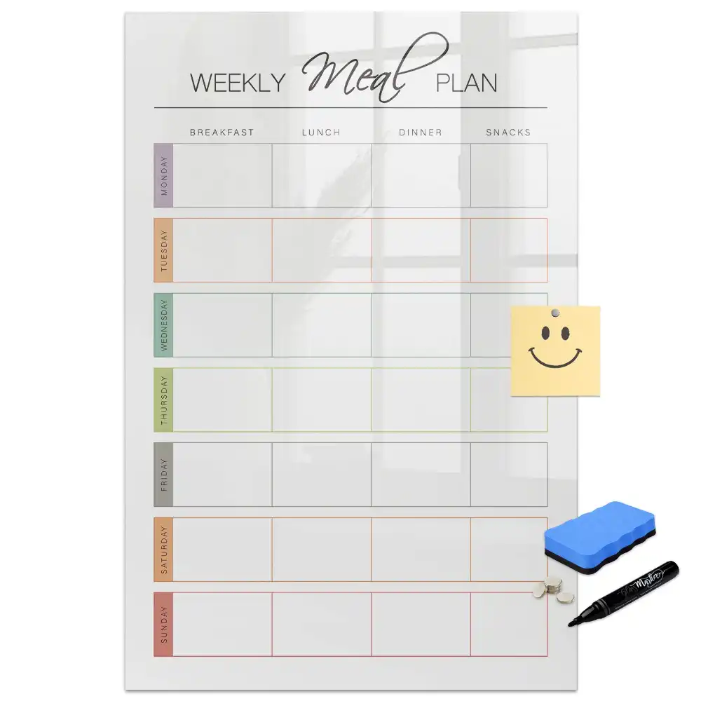 Tableau magnétique effaçable pour menu hebdomadaire familial