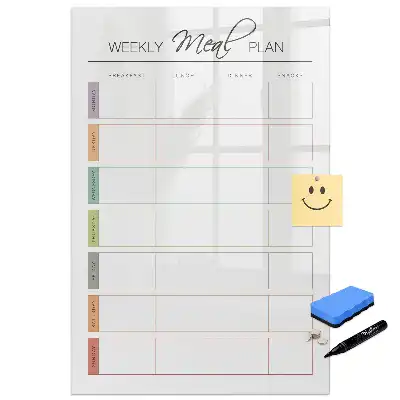 Tableau magnétique effaçable pour menu hebdomadaire familial