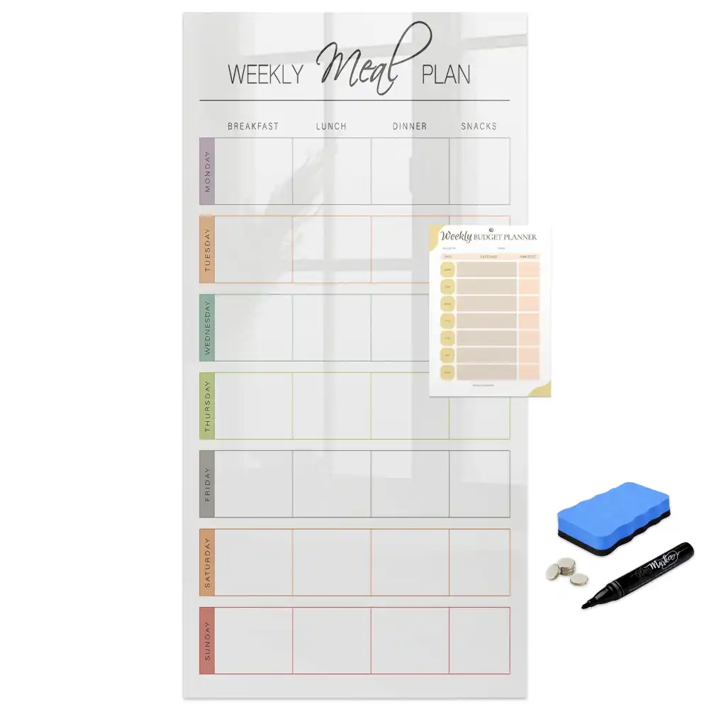Tableau magnétique effaçable pour menu hebdomadaire familial