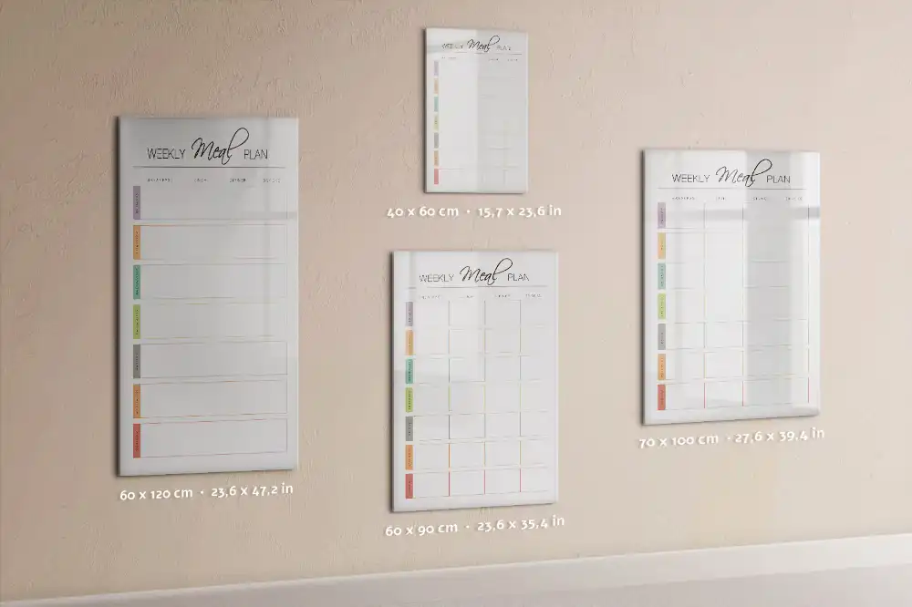 Tableau magnétique effaçable pour menu hebdomadaire familial