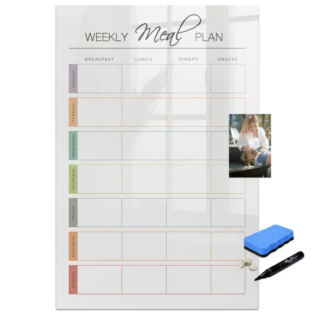 Tableau magnétique effaçable pour menu hebdomadaire familial
