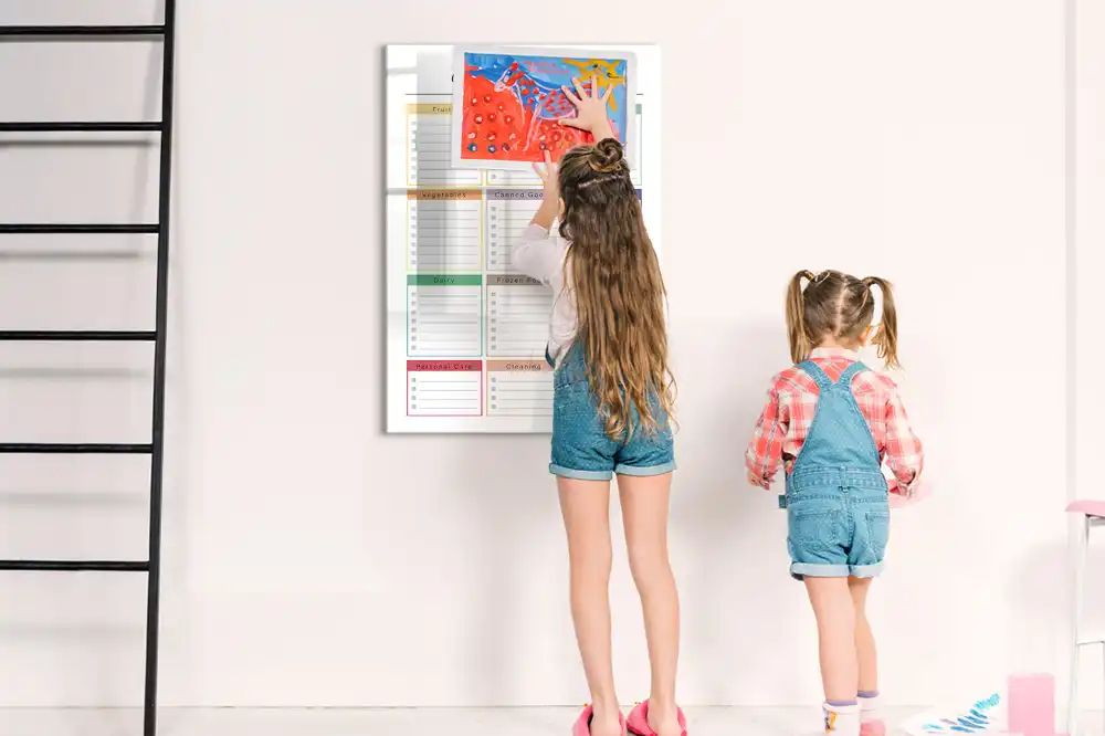 Tableau magnétique pour liste de courses