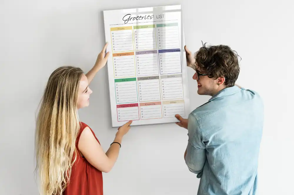 Tableau magnétique pour liste de courses