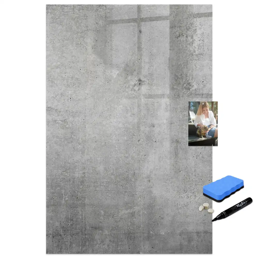 Tableau blanc magnétique effaçable à sec avec structure en béton léger