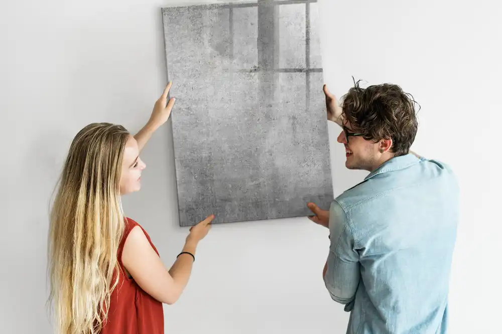Tableau blanc magnétique effaçable à sec avec structure en béton léger
