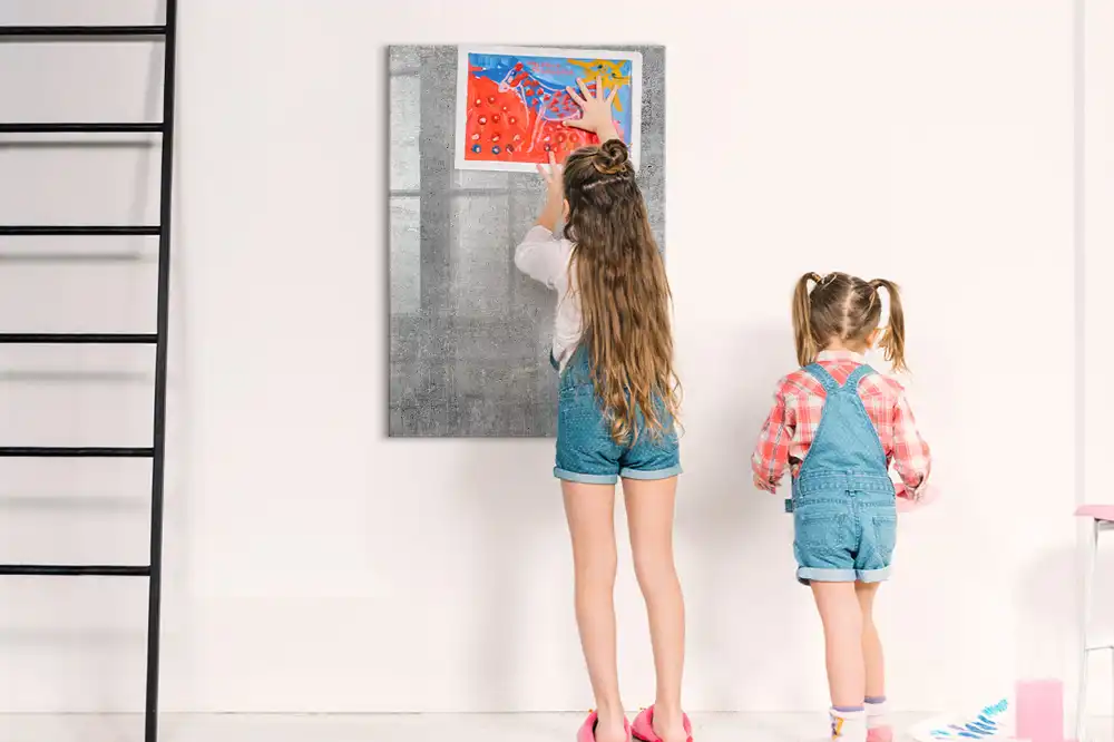 Tableau blanc magnétique effaçable à sec avec structure en béton léger