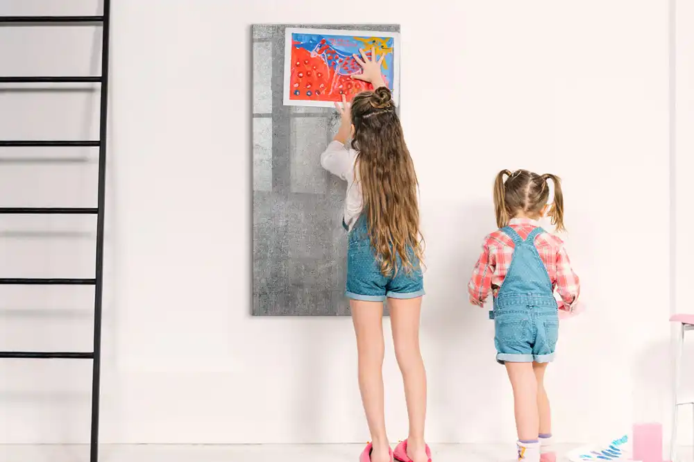 Tableau blanc magnétique effaçable à sec avec structure en béton léger