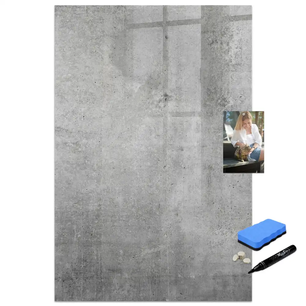 Tableau blanc magnétique effaçable à sec avec structure en béton léger