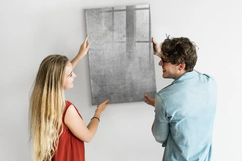 Tableau blanc magnétique effaçable à sec avec structure en béton léger