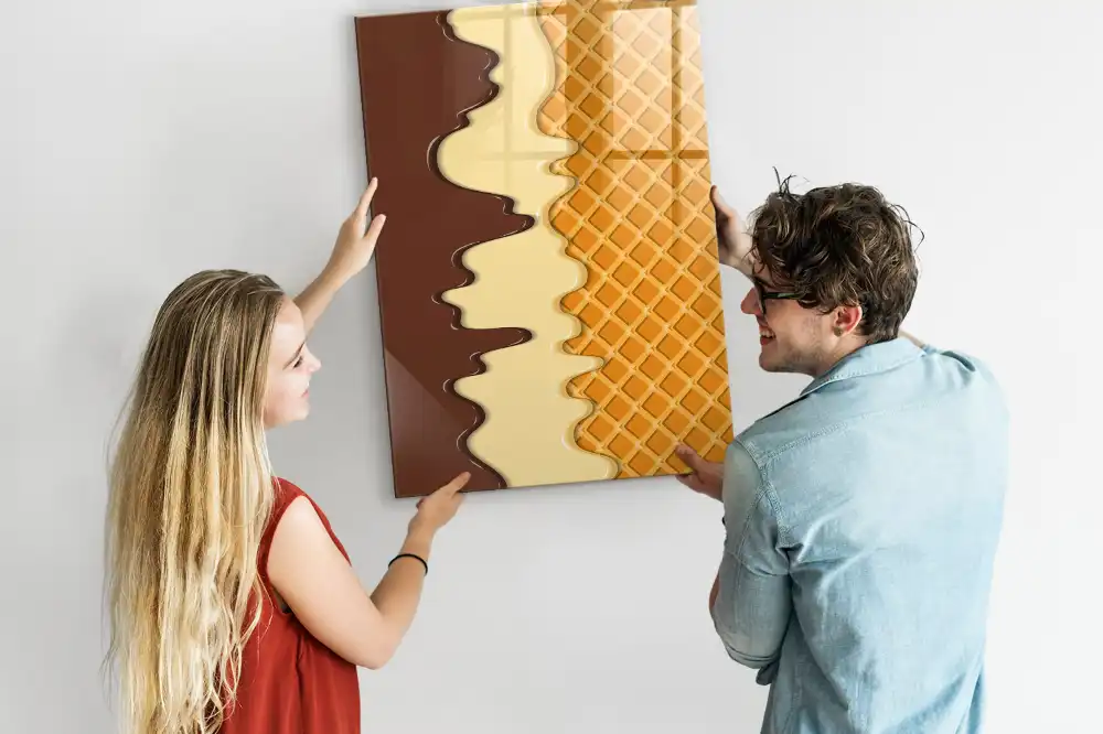 Tableau magnétique en forme de glace avec garnitures aux fruits