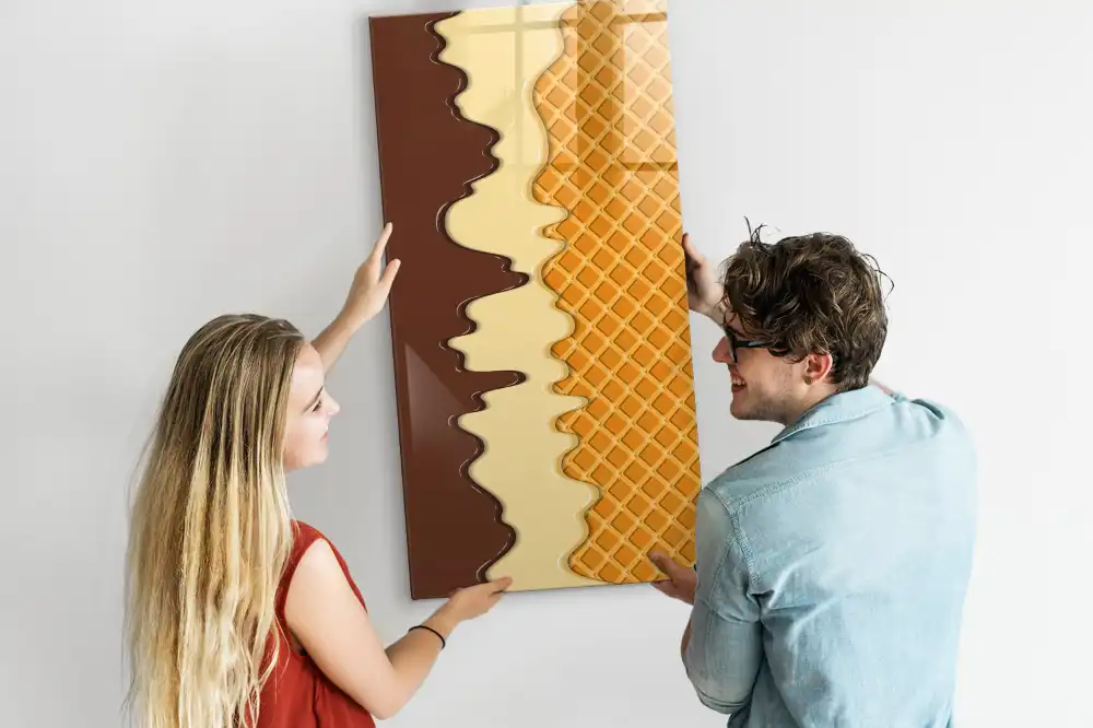 Tableau magnétique en forme de glace avec garnitures aux fruits