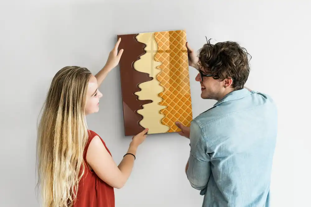 Tableau magnétique en forme de glace avec garnitures aux fruits