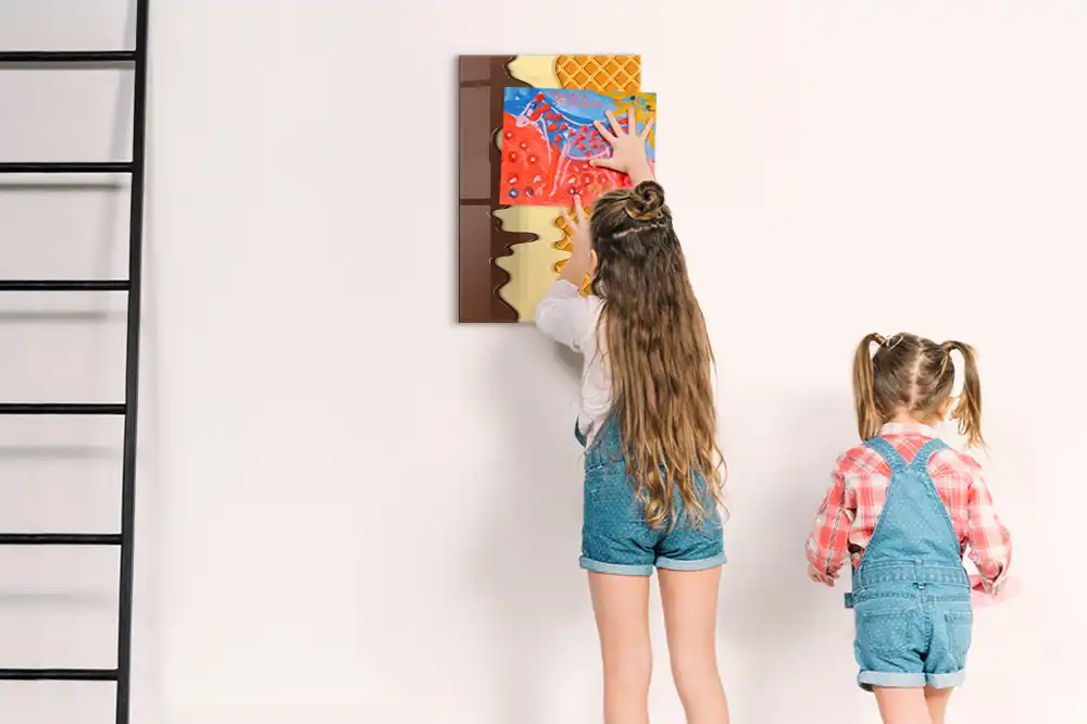 Tableau magnétique en forme de glace avec garnitures aux fruits