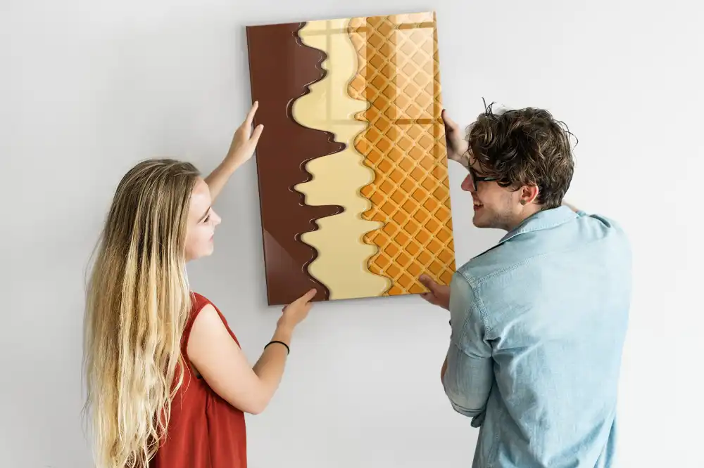 Tableau magnétique en forme de glace avec garnitures aux fruits