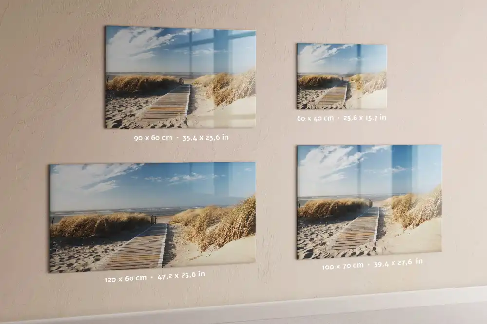 Tableau blanc magnétique effaçable à sec avec motif vue de plage