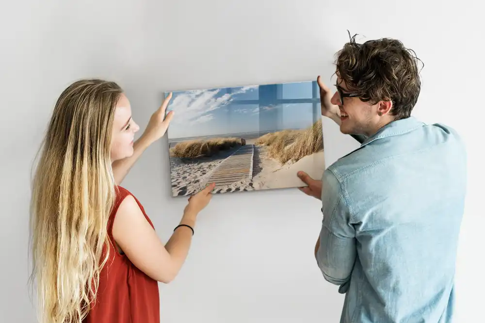 Tableau blanc magnétique effaçable à sec avec motif vue de plage