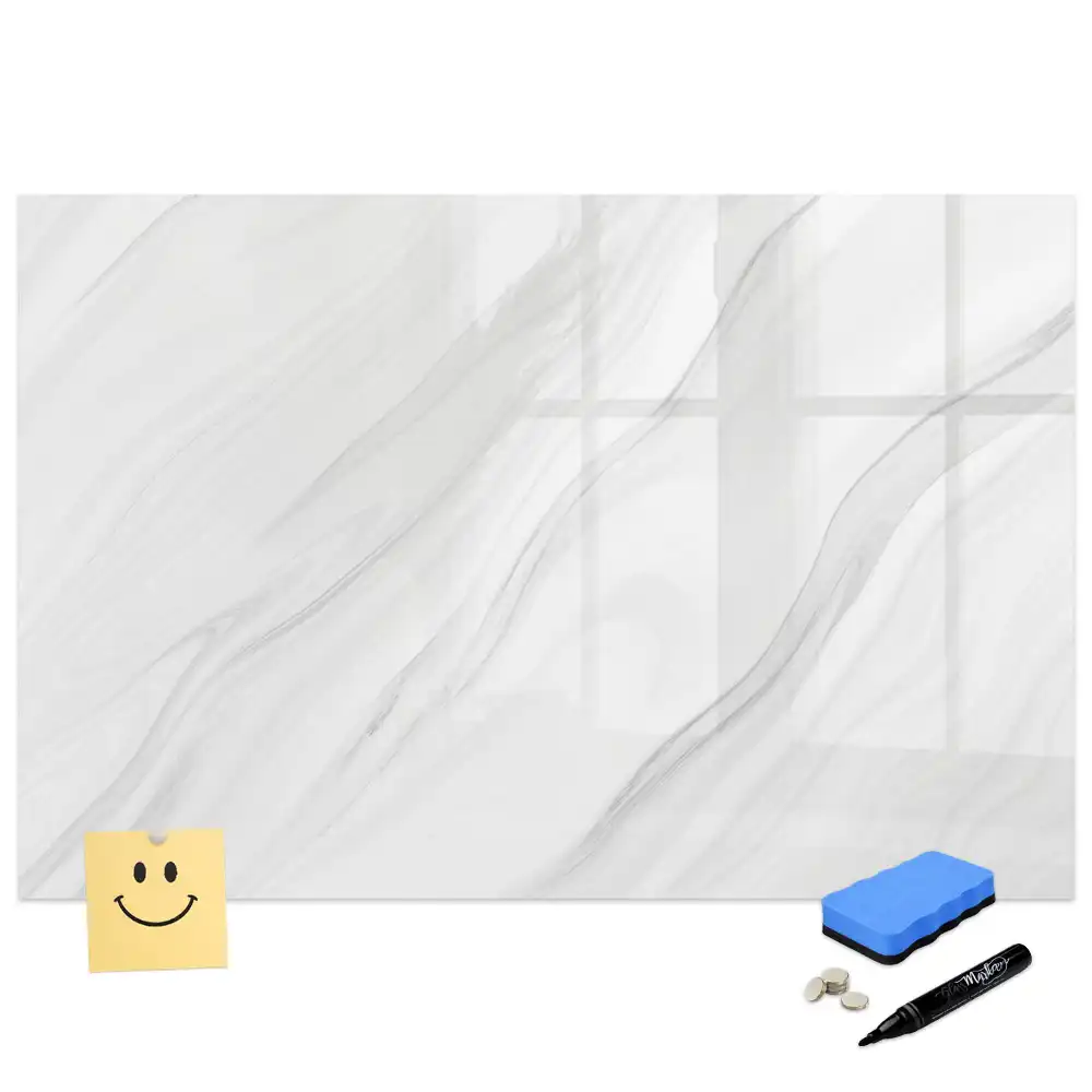 Tableau blanc magnétique effaçable à sec motif marbre