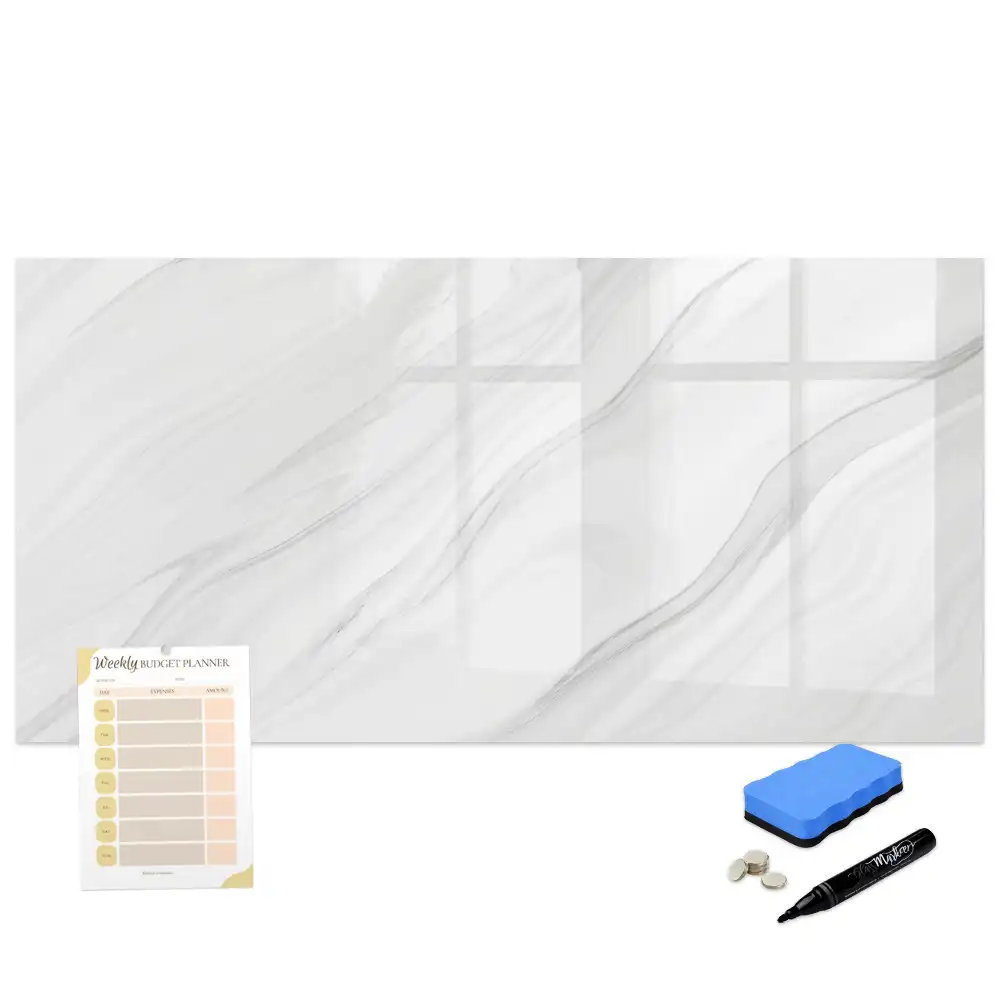 Tableau blanc magnétique effaçable à sec motif marbre