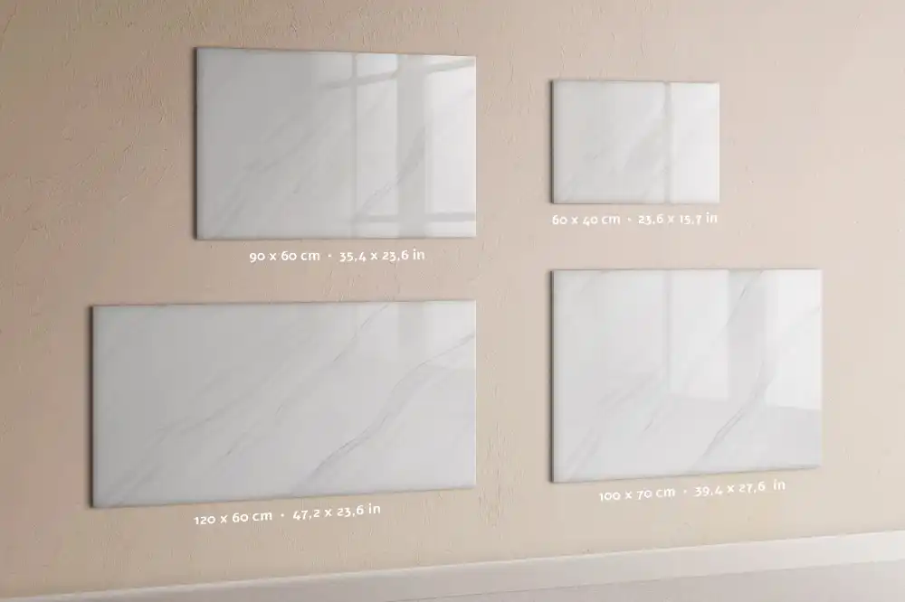 Tableau blanc magnétique effaçable à sec motif marbre