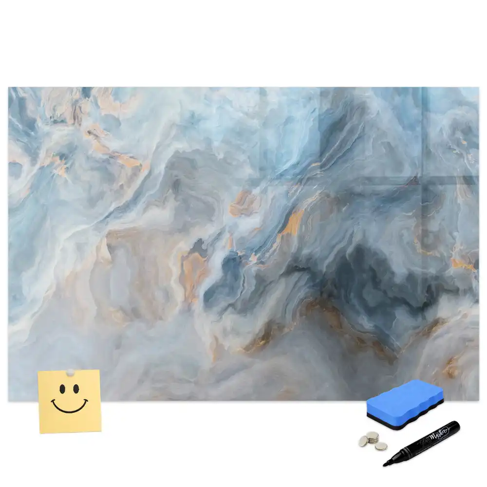 Tableau blanc magnétique effaçable à sec motif marbre