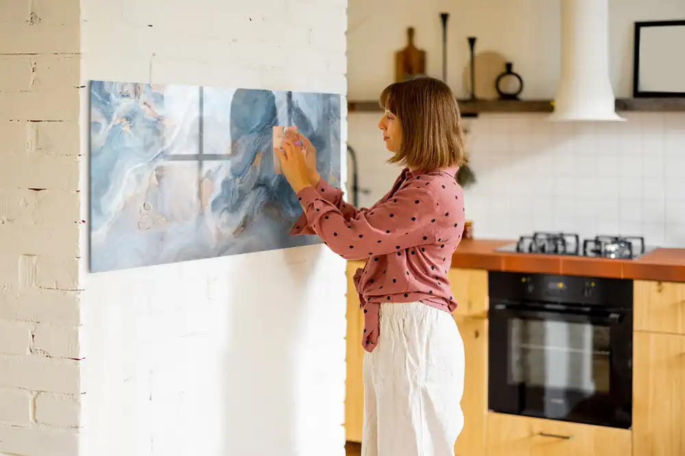 Tableau blanc magnétique effaçable à sec motif marbre
