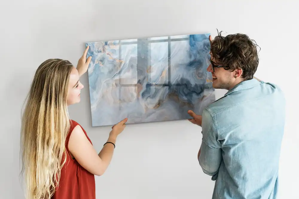 Tableau blanc magnétique effaçable à sec motif marbre