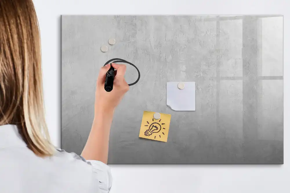 Tableau magnétique pour écriture mur en pierre brute