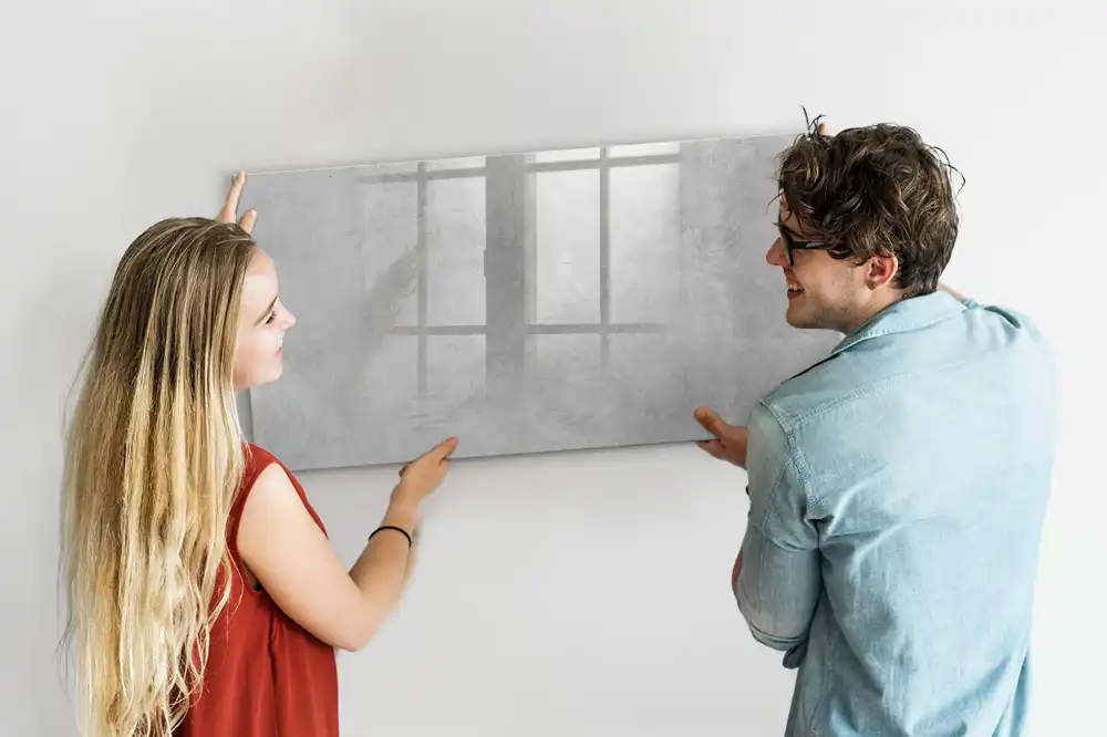 Tableau magnétique pour écriture mur en pierre brute