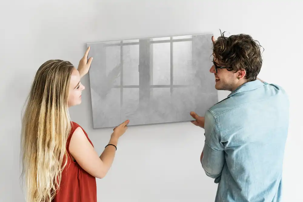 Tableau magnétique pour écriture mur en pierre brute