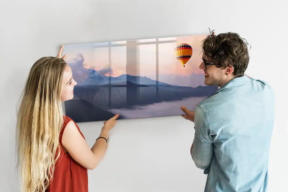 Tableau magnétique pour écriture avec motif vue pittoresque