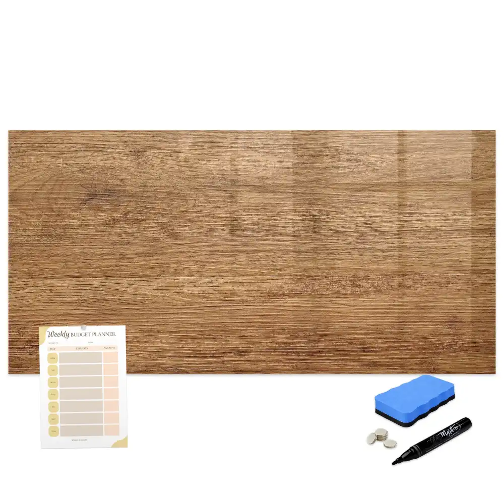 Tableau à dessiner magnétique avec cadre en bois clair