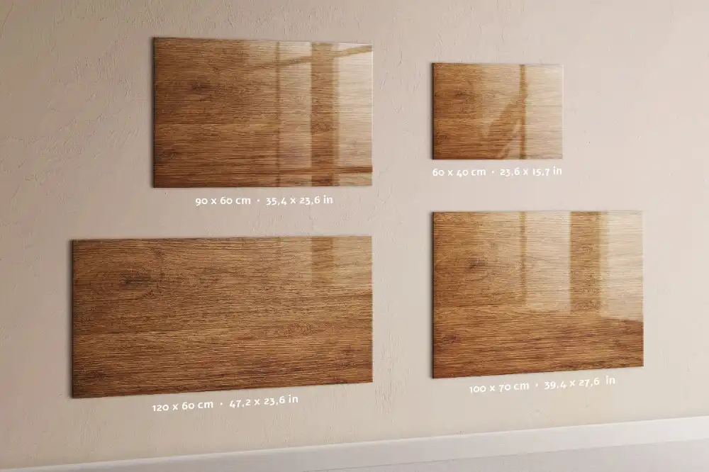 Tableau à dessiner magnétique avec cadre en bois clair