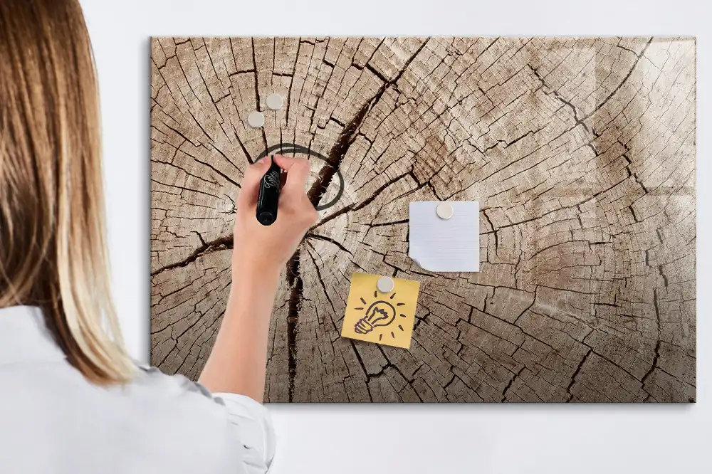 Tableau magnétique à dessiner motif vieux tronc d'arbre