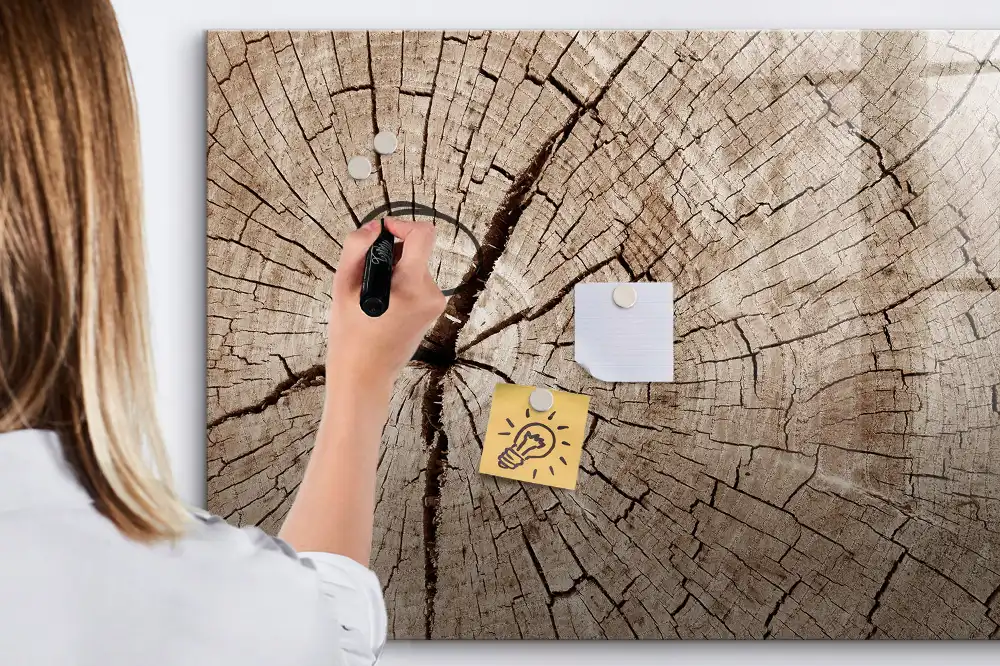 Tableau magnétique à dessiner motif vieux tronc d'arbre