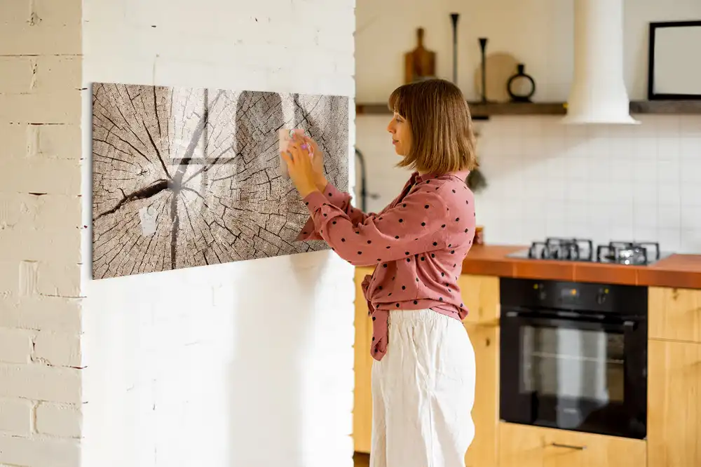 Tableau magnétique à dessiner motif vieux tronc d'arbre