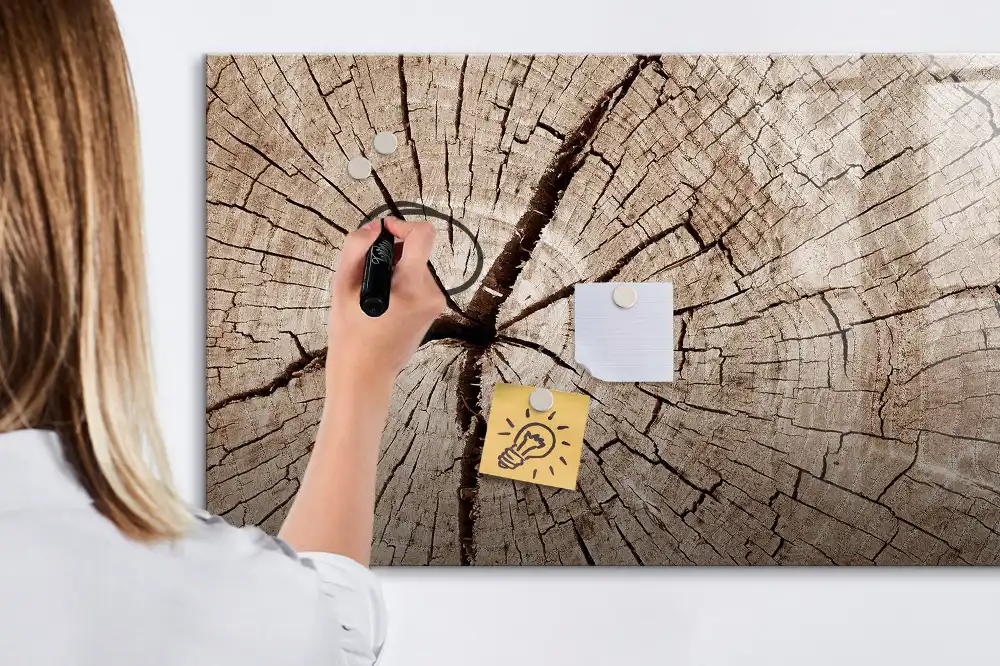 Tableau magnétique à dessiner motif vieux tronc d'arbre