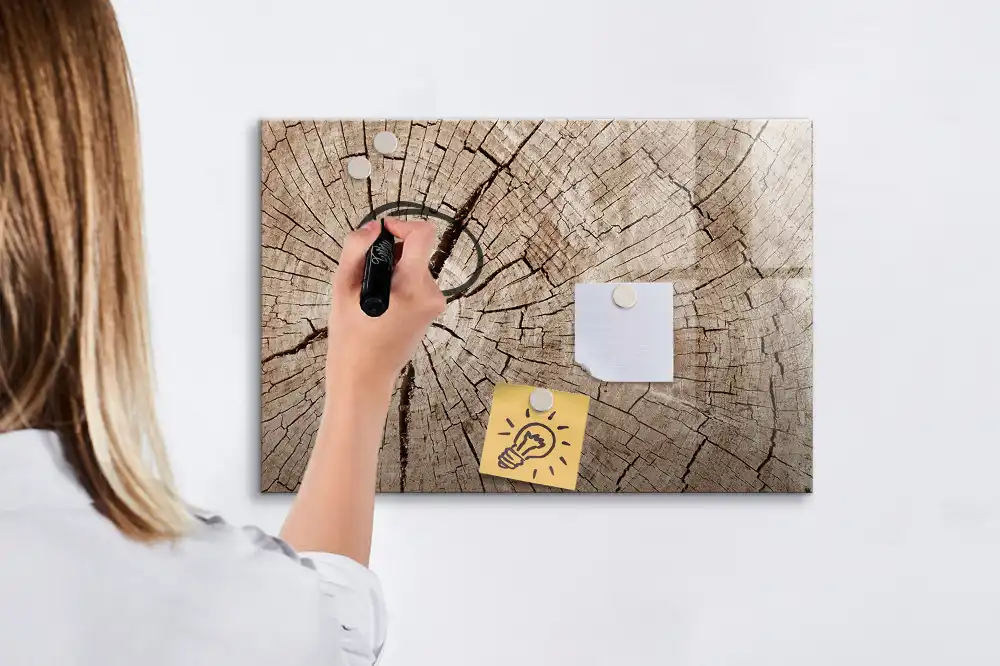 Tableau magnétique à dessiner motif vieux tronc d'arbre