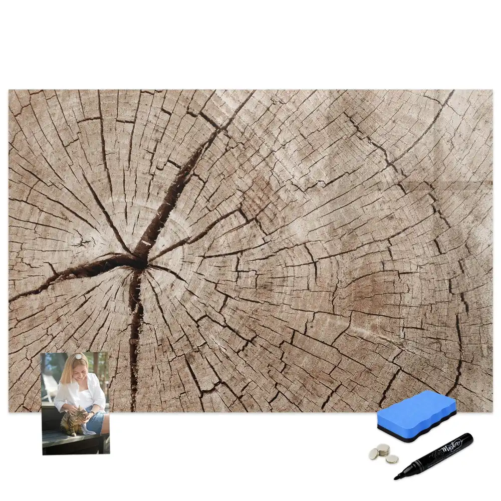 Tableau magnétique à dessiner motif vieux tronc d'arbre