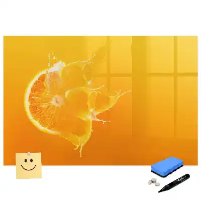 Tableau blanc magnétique effaçable à sec motif orange