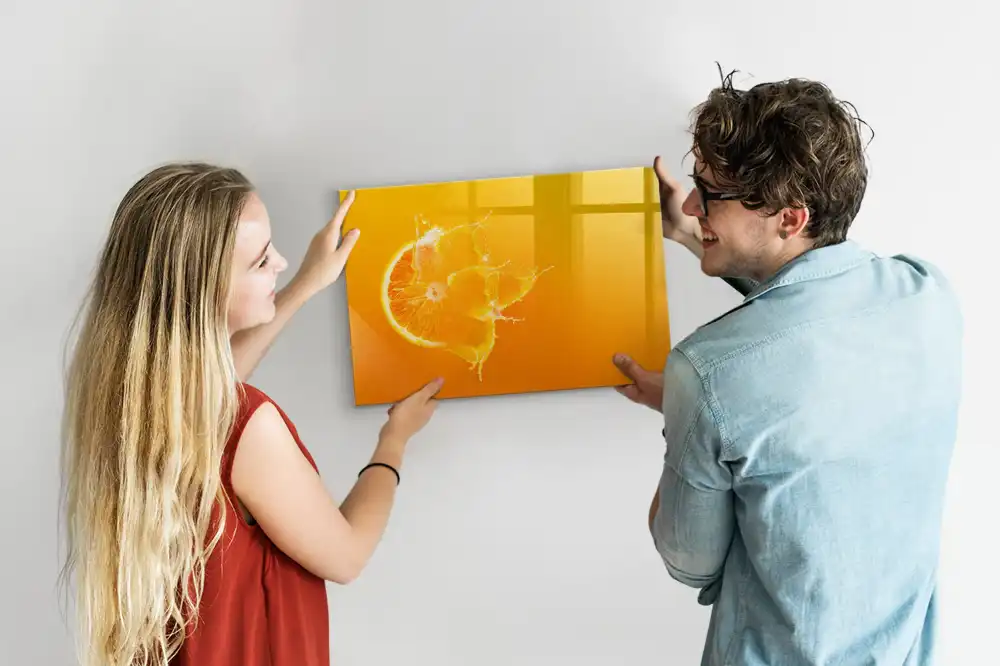 Tableau blanc magnétique effaçable à sec motif orange