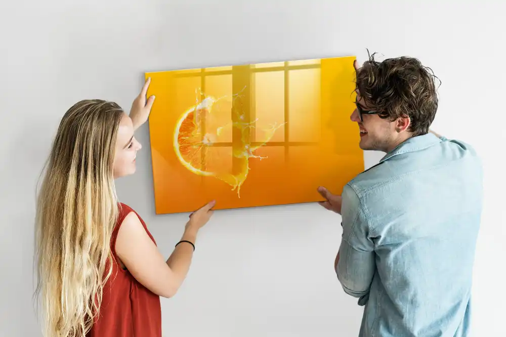 Tableau blanc magnétique effaçable à sec motif orange