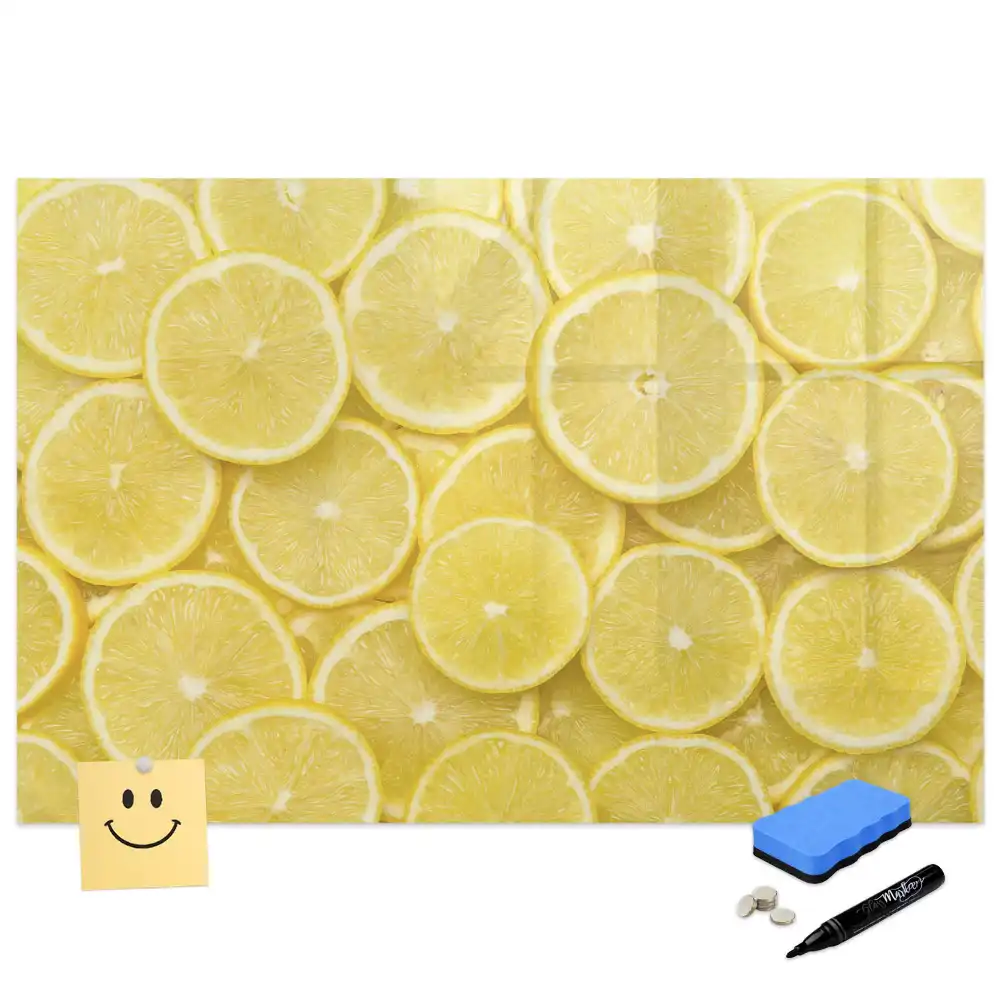 Tableau magnétique à dessiner motif tranches de citron juteux