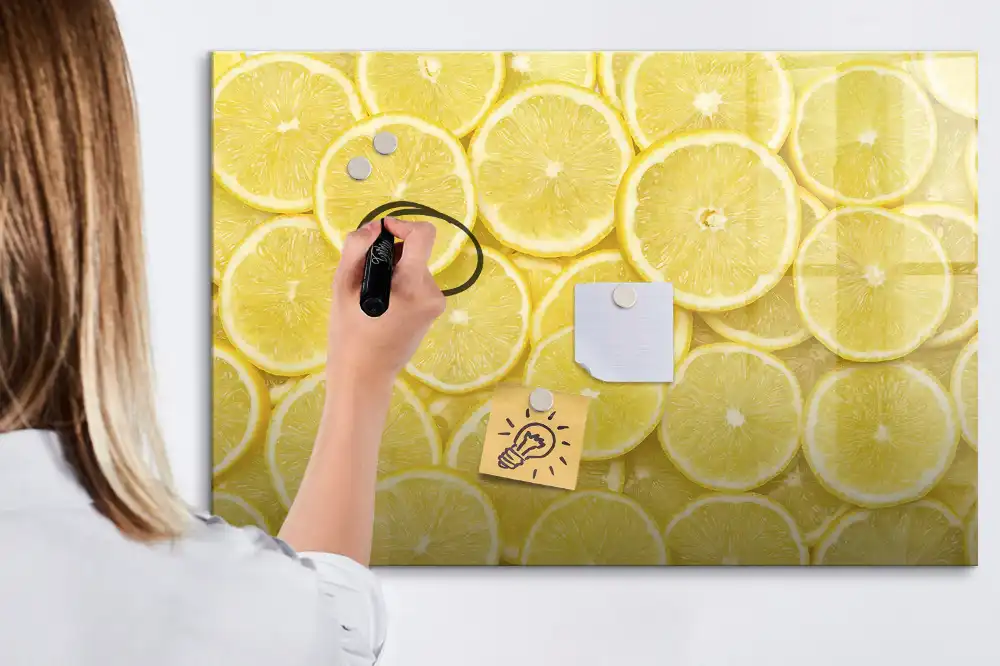Tableau magnétique à dessiner motif tranches de citron juteux