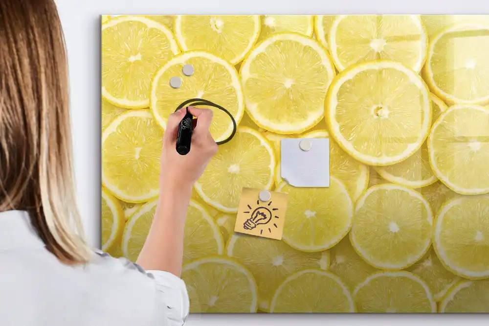Tableau magnétique à dessiner motif tranches de citron juteux